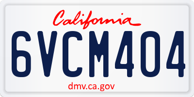 CA license plate 6VCM404