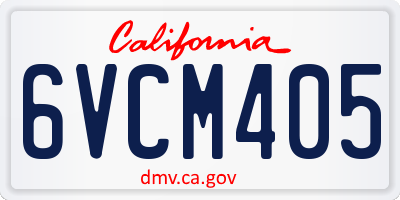 CA license plate 6VCM405