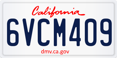 CA license plate 6VCM409