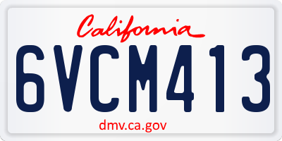 CA license plate 6VCM413
