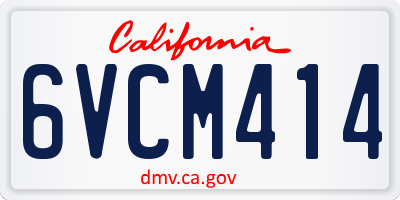 CA license plate 6VCM414