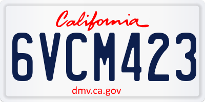 CA license plate 6VCM423