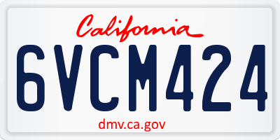 CA license plate 6VCM424