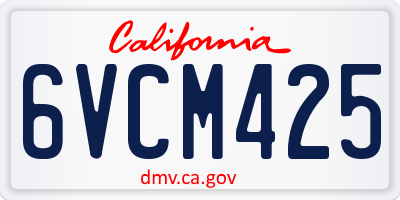 CA license plate 6VCM425