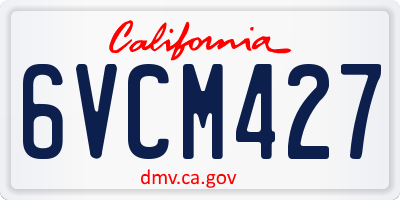 CA license plate 6VCM427