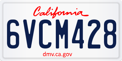CA license plate 6VCM428