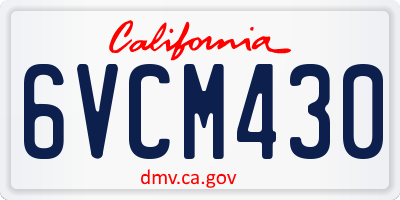 CA license plate 6VCM430