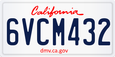 CA license plate 6VCM432