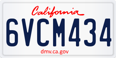 CA license plate 6VCM434