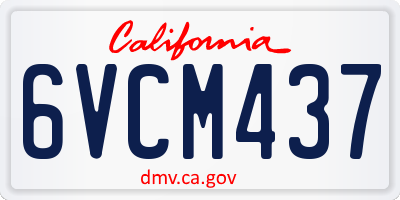 CA license plate 6VCM437
