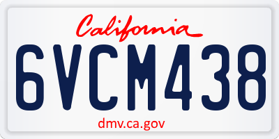 CA license plate 6VCM438