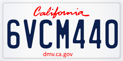 CA license plate 6VCM440
