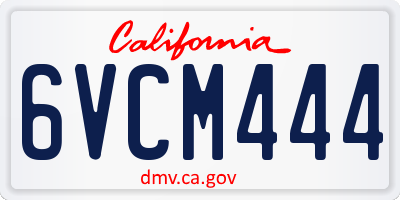 CA license plate 6VCM444