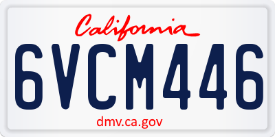 CA license plate 6VCM446