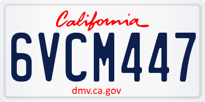 CA license plate 6VCM447