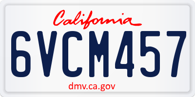 CA license plate 6VCM457