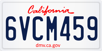 CA license plate 6VCM459