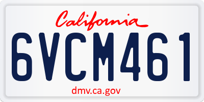 CA license plate 6VCM461