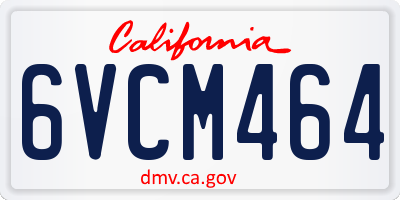 CA license plate 6VCM464
