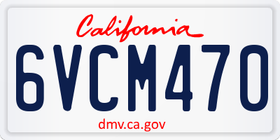CA license plate 6VCM470