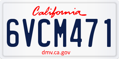 CA license plate 6VCM471