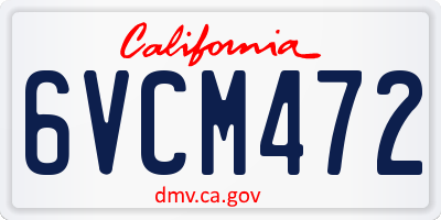 CA license plate 6VCM472