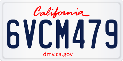 CA license plate 6VCM479