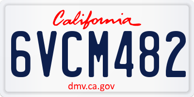 CA license plate 6VCM482