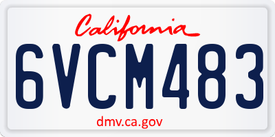 CA license plate 6VCM483