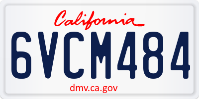 CA license plate 6VCM484