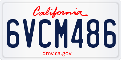 CA license plate 6VCM486