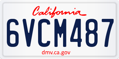 CA license plate 6VCM487