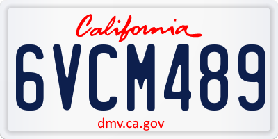 CA license plate 6VCM489