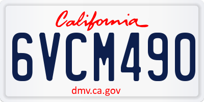 CA license plate 6VCM490