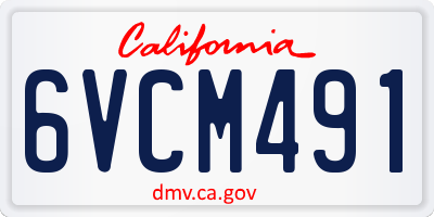 CA license plate 6VCM491