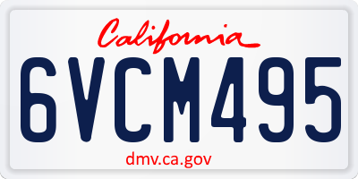 CA license plate 6VCM495
