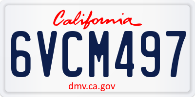 CA license plate 6VCM497