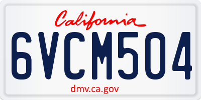 CA license plate 6VCM504