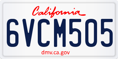 CA license plate 6VCM505