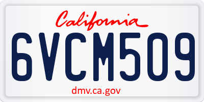 CA license plate 6VCM509
