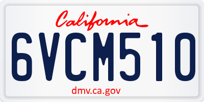 CA license plate 6VCM510