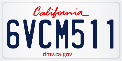 CA license plate 6VCM511