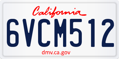 CA license plate 6VCM512