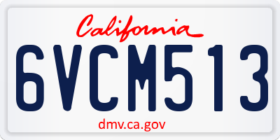 CA license plate 6VCM513