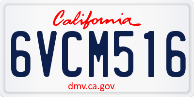 CA license plate 6VCM516