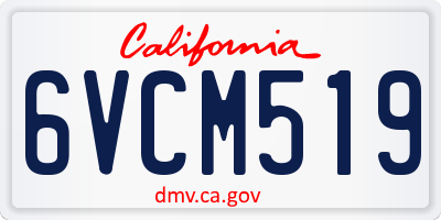 CA license plate 6VCM519