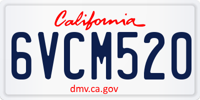 CA license plate 6VCM520
