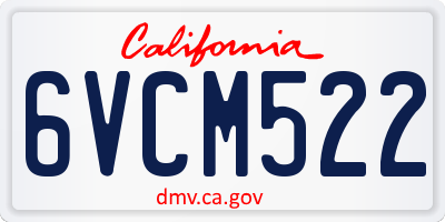 CA license plate 6VCM522