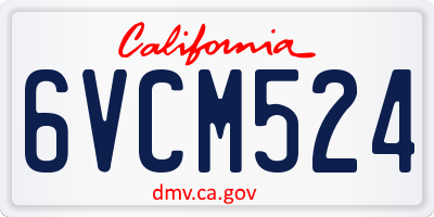 CA license plate 6VCM524