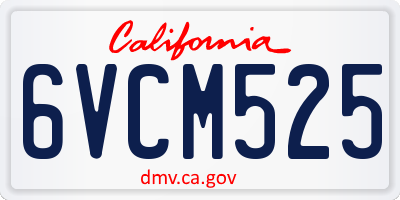 CA license plate 6VCM525